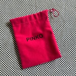 Pinko Small Velvet Drawstring Pouch in Deep Pink